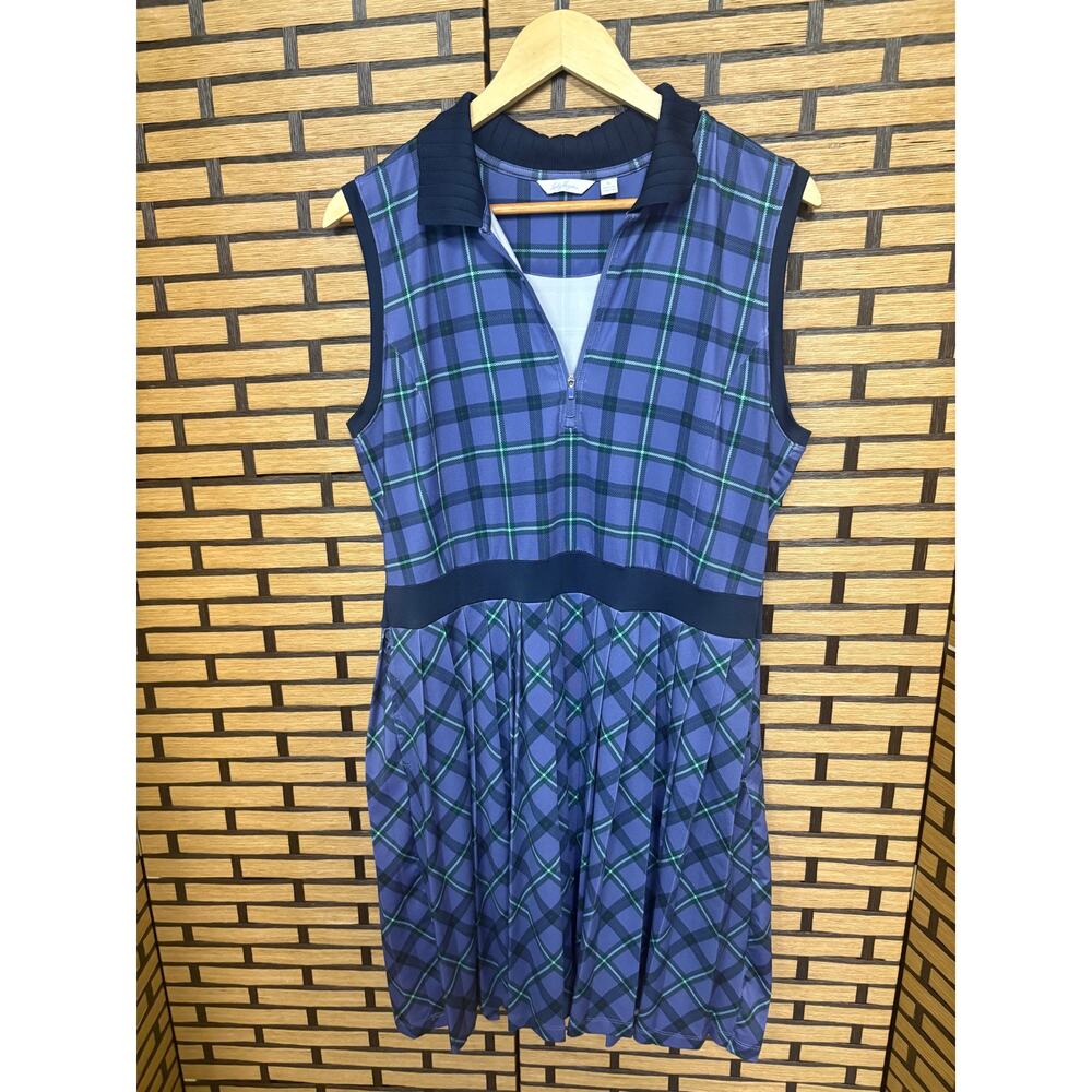 Lady Hagen Blue Pleated Dress Size Large